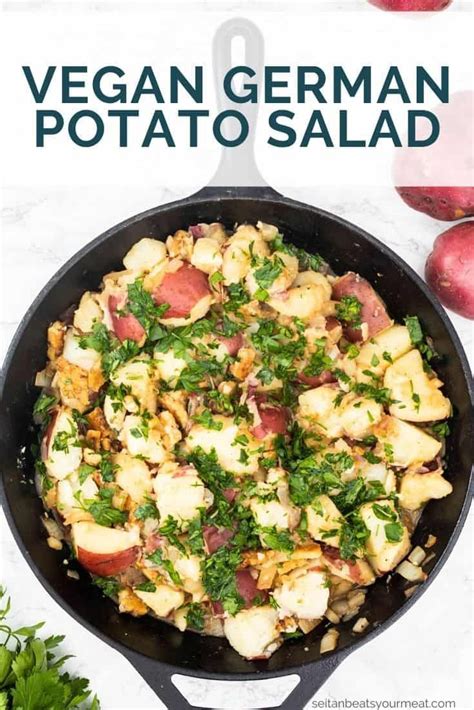 vegan german potato salad with tempeh bacon seitan beats your meat recipe german potato