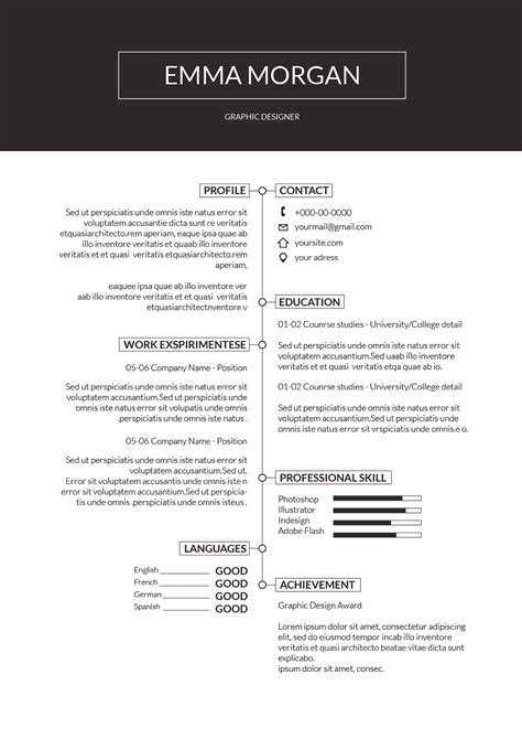 Although most of the resume templates are pretty basic, the platform also provides a few infographic resumes. Simple Professional Resume Template / CV template on Behance