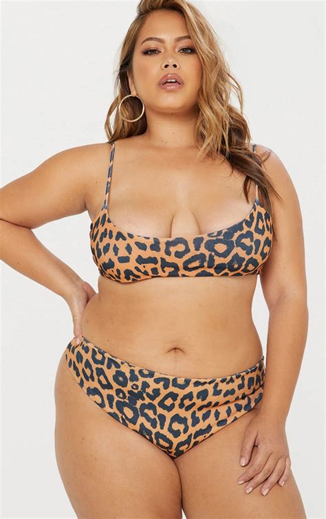 Plus Cheetah Cheeky Bum Bikini Bottoms Tops Prettylittlething