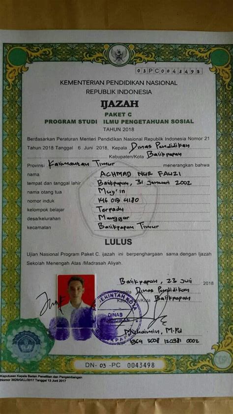 Contoh Ijazah Paket C 2019 51 Koleksi Gambar