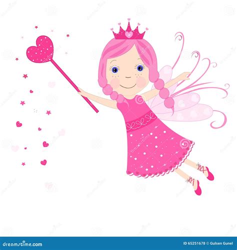 Cute Valentine Fairy Tale Pink Stars And Hearts Vector Background Stock