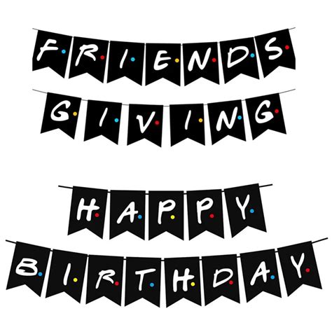 Friends Tv Show Happy Birthday Party Paper Banner Friend Theme Party