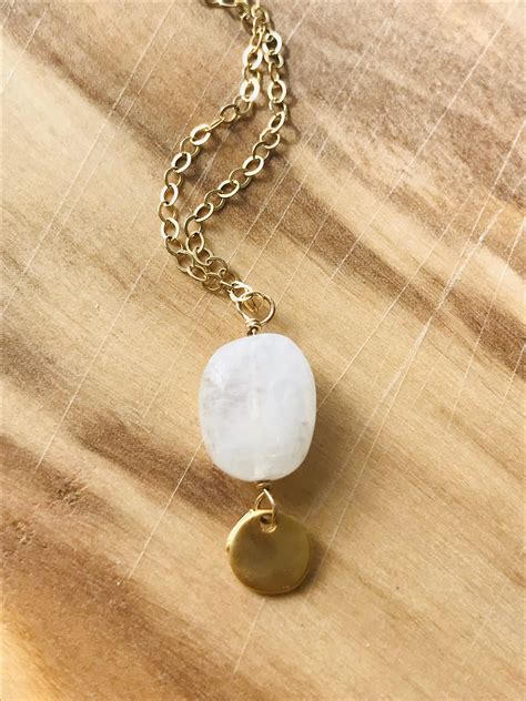 Tiny Moonstone Necklace Dainty Necklace Healing Necklace Gemstone