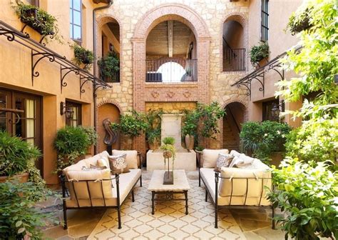 Mediterranean Architecture Interior Courtyard Designs