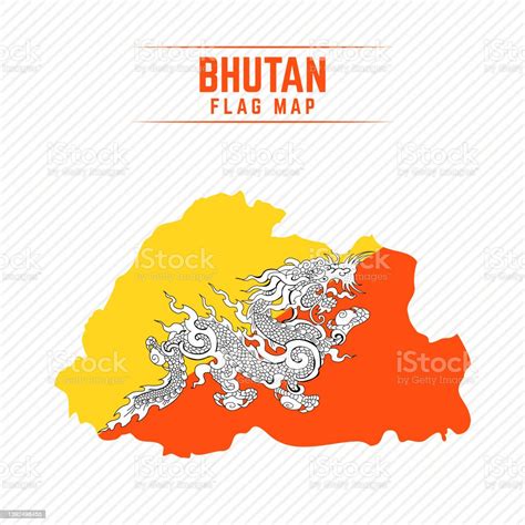Carte Du Drapeau Du Bhoutan Carte Du Drapeau Du Bhoutan Vecteurs Libres