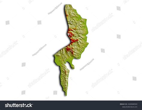 Davao Oriental Philippines Map Shaded Relief Stock Illustration