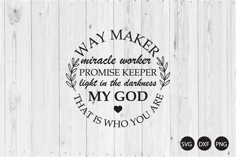 Waymaker Svg Miracle Worker Svg Christian Svg Faith Svg Bible Verse