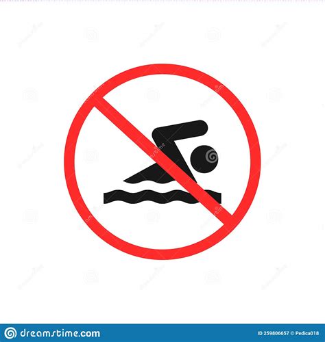 No Swimming Sign Stock Illustration Illustration Of Symbol 259806657