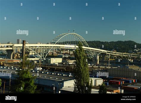 Ajd51912 Portland Or Oregon Willamette River Fremont Bridge I 405