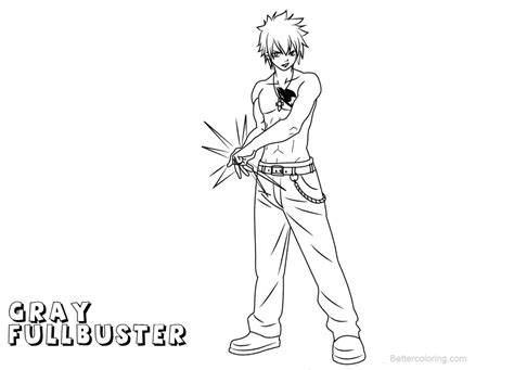 Fairy Tail Coloring Pages Gray Fullbuster Free Printable Coloring Pages