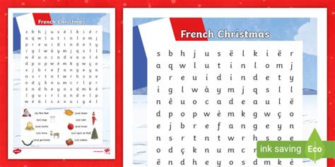 👉 French Christmas Word Search