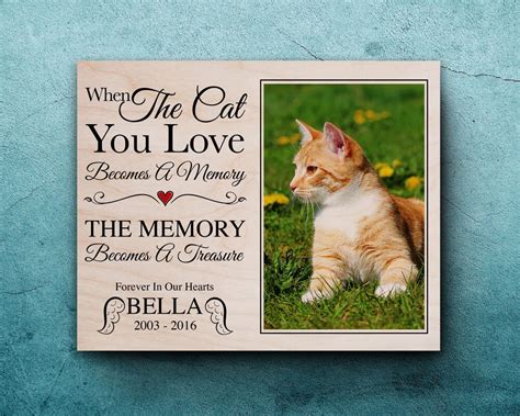 Cat Memorial Frame Loss Of Cat Pet Bereavement T Pet