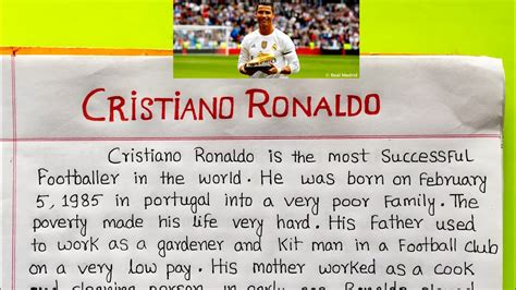 Biography Of Cristiano Ronaldo Profileautobiographystory Writing