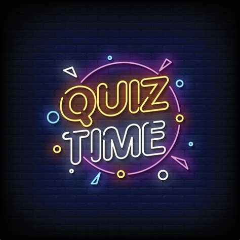 Quiz Time Neon Signs Style Text Vector 3206208 Vector Art