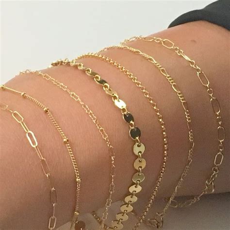 Dainty Chain Bracelet Gold Filled Bracelet Layering Bracelet Etsy