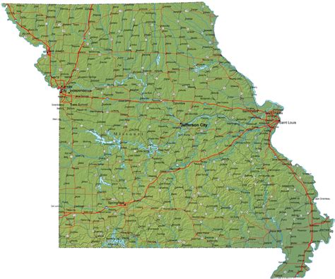 Large Detailed Administrative Map Of Missouri State W Vrogue Co