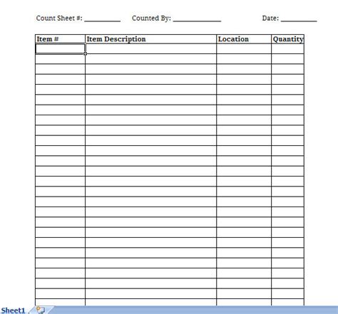 Inventory Spreadsheet Free Printable Inventory Sheets