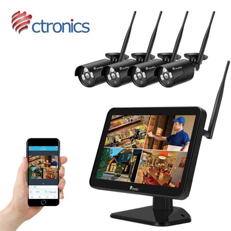 Ctronics H265 1080p Kit Caméra De Surveillance Wifi Exterieur Sans