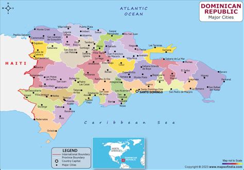 dominican republic major cities map list of major cities in different states of dominican republic