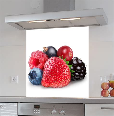 Large Berries Design Splashback Kitchen Glass Splashbacks By Purple Frog