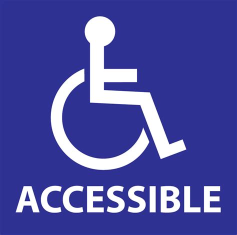 Handicap Accessible Sign 6hx6w Adhesive 2pk Zing