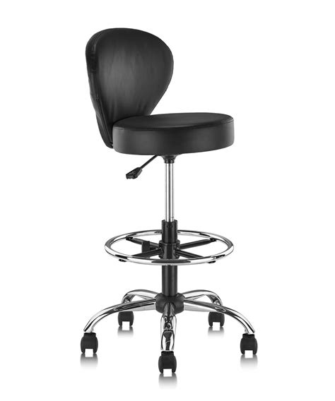 Klasika Rolling Swivel Salon Stool Chair With Back Support Adjustable