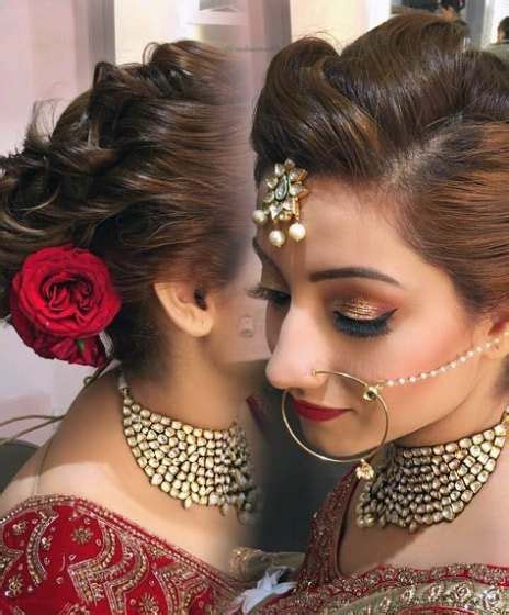 42 Ideas Wedding Hairstyles Indian Red Lips Elegant Wedding Hair