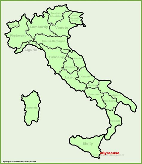 Syracuse Location On The Italy Map