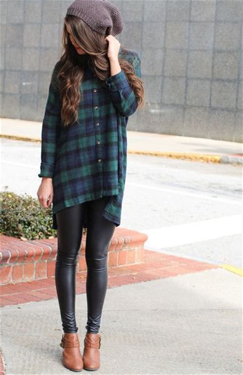 This Green And Navy Flannel Top Looks Incredible With Our Leather
