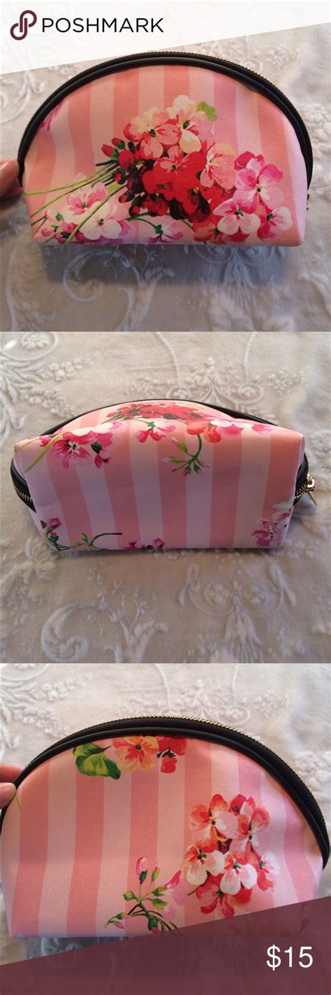 Ulta Stripe Floral Cosmetic Bag Clutch New Still Has Plastic Covering