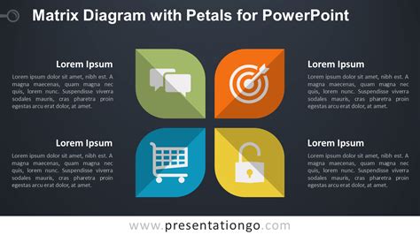 Matrix Diagram With Petals For Powerpoint