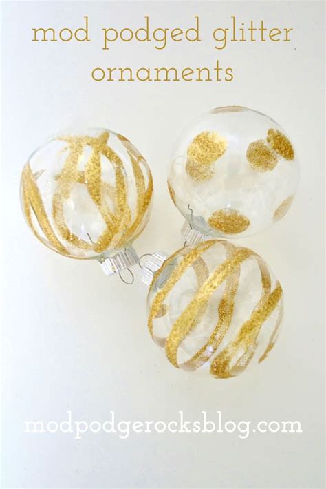 Easy Glitter Handmade Ornaments Mod Podge Rocks
