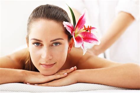 Beautiful Woman Getting Massage In Spa Stock Photo Image Of Relax