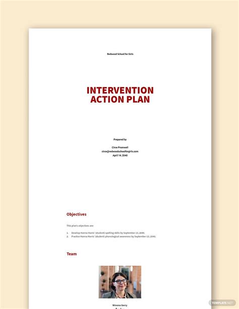 Classroom Behavior Intervention Plan Template Google Docs Word Apple Pages PDF Template Net