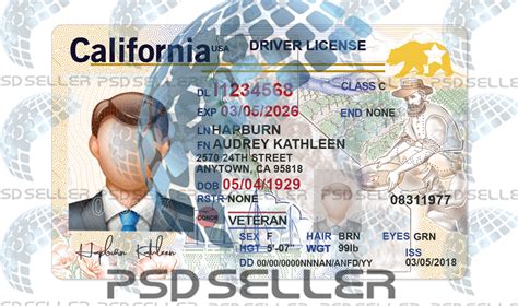 Fully Editable California Driver License Psd Template V1 Psd Seller