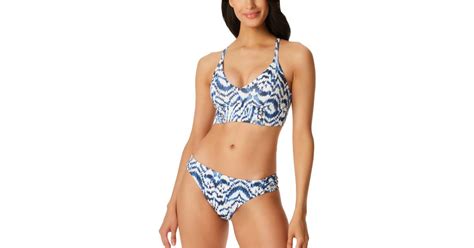 Jessica Simpson Surfers Paradise Cropped Cami Top Swim Bottom In Blue