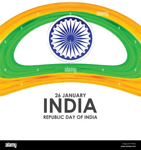 Indian Republic Day Card With Typogrpahic Background Vector Stock