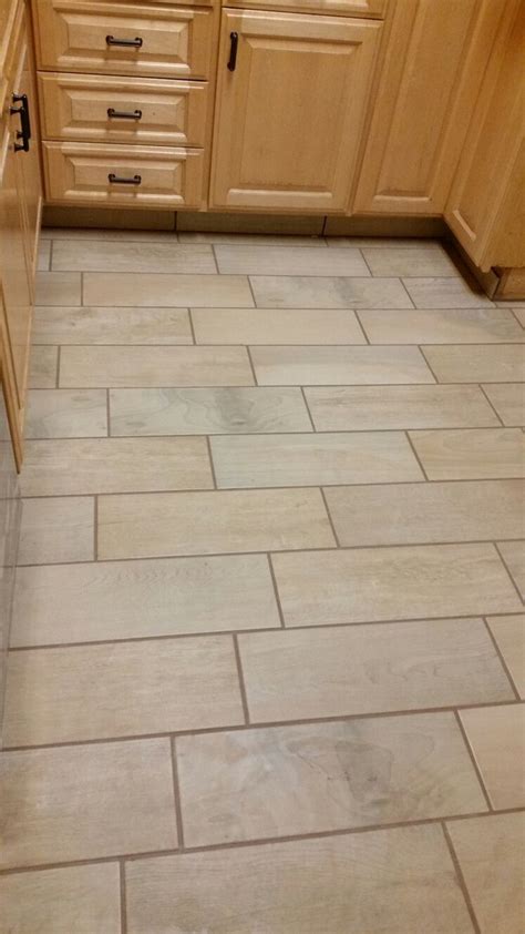 Parkwood Beige Wood Tile With Fusion Pro Earth Grout Tile Floor