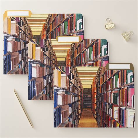 Library Book Shelves File Folder Set Zazzle