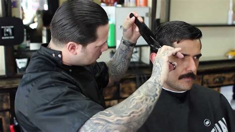 The gentleman in the picture has a perfectly parted hairstyle complete with brush rows if he was your childhood hero, then this is the police haircut style for you. Shave and A Haircut: Razorbacks Barber Shop | The Art of ...