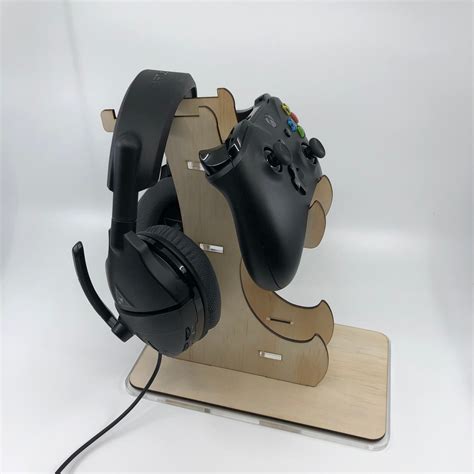 Headphone And Controller Stand Laser Cut Plywood And Acrylic Etsy