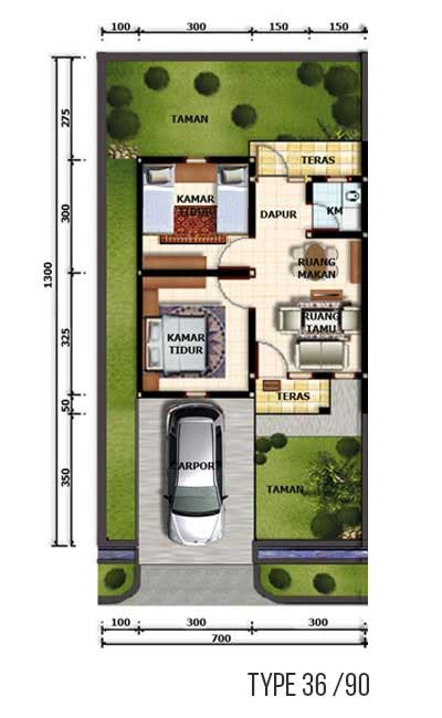 Rumah type 36 adalah tipe rumah yang mempunyai luas bangunan 36 m², dengan ukuran 6m x 6m = 36 m². Inspirasi 41+ Denah Rumah Type 36 Renovasi