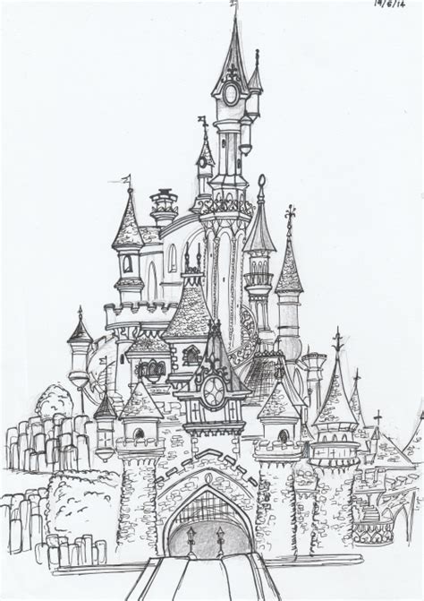 Paris Disneyland Beast Castle Disney Castle Drawing Castle Sketch