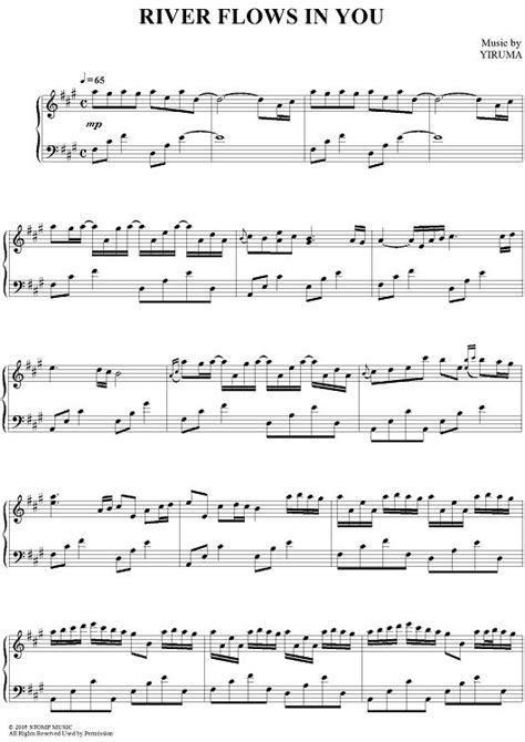 Download (free) or order river flows in you sheet music from the artist yiruma arranged for piano. River Flows In You | Piano sheet music free, Violin sheet ...