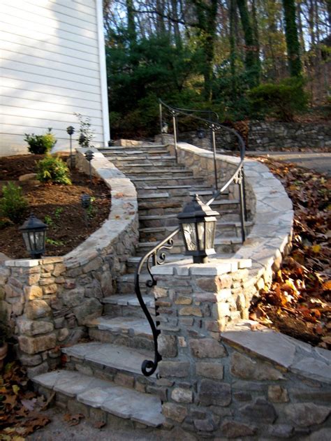 Stone Steps With Handrail Google Search Patio Steps Railings