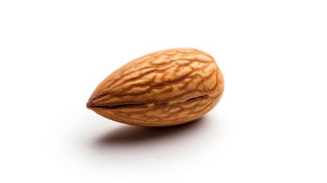 Premium Ai Image Single Almond Seed Isolated On White Background