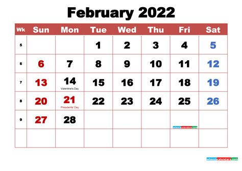 February 2022 Calendar Free Printable Calendar Templates Calendar