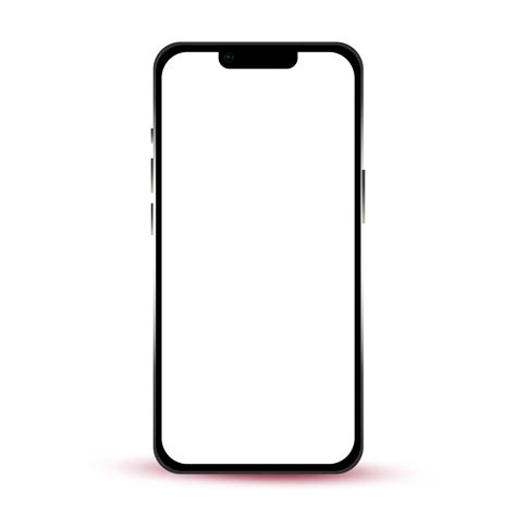 Modern Black Phone Smartphone On White Background With Blank Screen