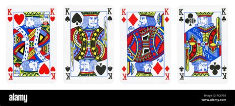 Four Kings Playing Cards Isolated On White Stock Photo Alamy