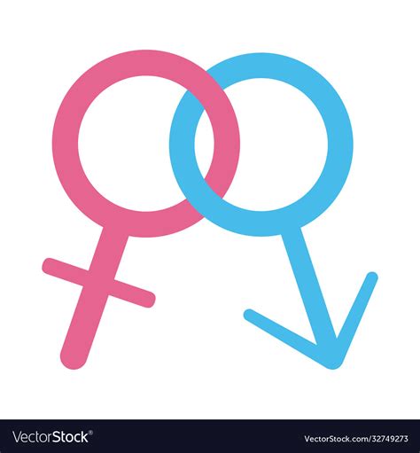 Gender Female And Male Sexuality Sign Flat Style Vector Image